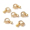 Brass Micro Pave Cubic Zirconia Fold Over Clasps, Nickel Free, Word 520 with Heart, Mixed Color, 23mm, Hole: 4.3mm