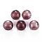 Transparent Handmade Blown Glass Globe Beads, Stripe Pattern, Round, Purple, 14.5~16mm, Hole: 1~2mm