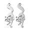 Non-Tarnish 304 Stainless Steel Pendants, Fox Charms, Stainless Steel Color, 41x19.5x1.5mm, Hole: 2mm