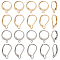 80Pcs 4 Style 304 Stainless Steel Leverback Earring Findings, with Loop, Real 24K Gold Plated & Stainless Steel Color, 14.5~16.5x10~12.5x2mm, Hole: 1~1.2mm, 20Pcs/style