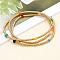 3Pcs 3 Styles Bohemian Glass Seed Beads Stretch Bracelet for Women, Round, Colorful