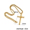 Stylish Stainless Steel Cross Pendant Box Chain Necklaces for Women Men, Golden, 23.62 inch(60cm)