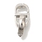 Brass Fold Over Clasps, Cadmium Free & Nickel Free & Lead Free, Oval, Platinum, 58mm, U: 35x6.5x6.5mm, hole: 3x4mm, clasp: 16.5x6.5x6.5mm, hole: 3x4mm