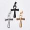 304 Stainless Steel Big Pendants, Ankh Cross, Easter, Mixed Color, 64x36x4.5mm, Hole: 6.5mm