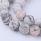 Natural Zebra Jasper Beads Strands, Frosted, Round, 6~6.5mm, Hole: 1mm, about 58~60pcs/strand, 14.5 inch