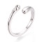 Brass Cup Peg Ring Settings, Adjustable Ring Settings for Half Drilled Beads, Cadmium Free & Nickel Free & Lead Free, Platinum, 7.5~8.5mm, Inner Diameter: 18mm, Pin: 0.8mm