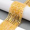 Electroplate Glass Beads Strands, Faceted, AB Color, Column, Yellow, 4x5~6mm, Hole: 1mm, about 80pcs/strand, 40~48cm