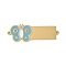 304 Stainless Steel Light Blue Enamel Insect Connector Charms, Golden, Butterfly, 30x10.5x1mm, Hole: 1.2mm