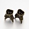 Brass Animal Claw Bead Caps, Nickel Free, Antique Bronze, 19x15mm, Hole: 2.5mm