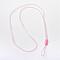 Rubber Lanyard Straps, with Plastic Findings, Pearl Pink, 15.3 inch
