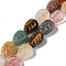 Natural & Synthetic Mixed Gemstone Beads Strands, Leaf, 14~14.5x10~10.5x5.5~6mm, Hole: 1.2mm, about 15pcs/strand, 8.43''(21.4cm)