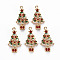 Alloy Enamel Pendants, Cadmium Free & Nickel Free & Lead Free, Christmas Trees, Light Gold, Colorful, 29x15.5x3mm, Hole: 1.6mm