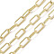 Rack Plating Oval Brass Curb Chains, Unwelded, with Spool, Long-Lasting Plated, Cadmium Free & Lead Free, Real 18K Gold Plated, 17x7.5x1.5mm