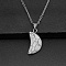 Moon Natural Howlite Pendant Necklaces, with Platinum Alloy Cable Chains, 19.69 inch(50cm)