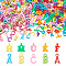Opaque Acrylic Pendants and Plastic Pendants Set, Alphabet, Mixed Color, 260g/set