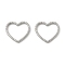304 Stainless Steel Linking Rings, Heart Link, Stainless Steel Color, 14x16x2mm