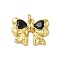 Rack Plating Brass Micro Pave Cubic Zirconia Pendants, with Jump Ring, Long-Lasting Plated, Lead Free & Cadmium Free, Bowknot, Real 18K Gold Plated, 17.5x22.5x5mm, Hole: 3mm