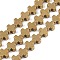 Electroplated Synthetic Non-magnetic Hematite Beads Strands, Cross, Golden Plated, 6.5x6.5x3mm, Hole: 0.8mm, about 62pcs/strand, 16.02''(40.7cm)