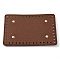 Imitation PU Leather Bottom, Rectangle with Round Corner & Alloy Brads, Litchi Grain, Bag Replacement Accessories, Light Brown, 11.1x16.1x0.4~1.1cm, Hole: 5mm