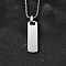 304 Stainless Steel Blank Pendant Necklaces, with Box Chain and Manual Polishing Pendants, Stainless Steel Color, Rectangle, 17.72 inch(45cm), Charm: 36x11mm