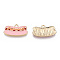Eco-Friendly Zinc Alloy Pendants, with Enamel, Cadmium Free & Nickel Free & Lead Free, Hot Dog, Light Gold, Pink, 11x20x2mm, Hole: 1.6mm