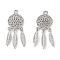 Brass Pendants, Cadmium Free & Nickel Free & Lead Free, Flower, Real Platinum Plated, 24x9x2mm, Hole: 1.5mm