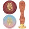 Brass Wax Seal Stamps with Wood Handle, for DIY Scrapbooking, Flower, 25mm