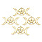 Ion Plating(IP) 201 Stainless Steel Pendants, Star & Moon, Real 18K Gold Plated, 19x35x1mm, Hole: 1.2mm