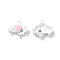 Alloy Chandelier Component Links, Spray Painted, Lead Free & Cadmium Free, Cloud with Heart, White, 19x21x4.5mm, Hole: 1.8mm