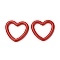 Opaque Acrylic Linking Rings, Heart, FireBrick, 27x30x3.5mm, Inner Diameter: 21x21.5mm