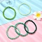 5Pcs 5 Styles Faceted Rondelle Glass Beaded Stretch Bracelet Sets, Stackable Bracelets, Green, Inner Diameter: 2-1/8 inch(5.5cm)