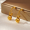 Stylish Sterling Silver Round Stud Earrings for Daily Wear By Women, Golden, 30.46x9.98mm