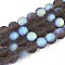 Frosted Transparent Glass Beads Strands, Round, Half Plated, AB Color Plated, Camel, 9.5~10mm, Hole: 1.2mm, about 39~41pcs/strand, 14.57~15.75''(37~40cm)