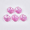 Transparent Acrylic Pendants, AB Color, Leaf, Deep Pink, 19x17x4~5mm, Hole: 1.2mm, about 1360pcs/500g