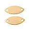 Brass Connector Charms, Cadmium Free & Lead Free, Real 24K Gold Plated, Horse Eye, 4.5x10.5x0.2mm, Hole: 1.2mm