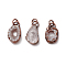 Natural Druzy Agate Pendants, with Red Copper Tone Tin Findings, Lead & Nickel & Cadmium Free, Nuggets, 25~48x12~23x5~7mm