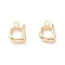 Rack Plating Brass Fold Over Clasps, Cadmium Free & Nickel Free & Lead Free, Long-Lasting Plated, Real 18K Gold Plated, 10x7x2.5mm, Hole: 1.2mm