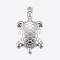 Tarnish Resistant 304 Stainless Steel Pendants, Tortoise, Stainless Steel Color, 31x17x3mm, Hole: 2mm