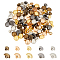 100Pcs 10 Styles Alloy Garment Shank Button, 1-Hole, for BJD Doll Clothing Making, Mushroom, Mixed Color, 4~6x3.5~4.5mm, Hole: 1x0.8mm, 10pcs/style