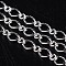 Iron Handmade Chains Figaro Chains Mother-Son Chains, Unwelded, Lead Free and Nickel Free and Cadmium Free, Silver Color Plated, with Spool, Silver, Mother Link: 6.5x9.5x1mm, Son Link: 4.5x5x1mm, about 328.08 Feet(100m)/roll