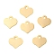 Brass Charms, Cadmium Free & Lead Free, Heart, 7x7.5x0.2mm, Hole: 1mm