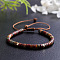 Flat Round Natural Polychrome Jasper/Picasso Stone/Picasso Jasper Beaded Braided Bracelets, Adjustable Women's Bracelets, 11 inch(28cm)