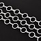 Brass Handmade Chains, Unwelded, with Spool, Silver Color Plated, Mother Link: 8mm in diameter, 1mm thick, Son Link: 1.5mm wide, 7.5mm long, 2.5mm thick, about 32.8 Feet(10m)/roll