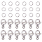 304 Stainless Steel Lobster Claw Clasps, with Open Jump Rings, Stainless Steel Color, 6.8x5.2x1.1cm