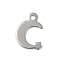 Non-Tarnish 201 Stainless Steel Charms, Moon with Star Charm, Stainless Steel Color, 13x10x1mm, Hole: 1.5mm