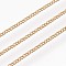 Ion Plating(IP) Handmade 304 Stainless Steel Curb Chains, Soldered, with Spool, Golden, 1.2x1x0.2mm, about 32.8 Feet(10m)/roll