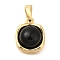 Brass Pendants, Square Charms, Cadmium Free & Nickel Free & Lead Free, Real 18K Gold Plated, 13x10.5x5.5mm, Hole: 3x4.5mm