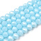 Electroplate Glass Beads Strands, Pearl Luster Plated, Faceted, Rondelle, Light Blue, 2.9~3.3x2mm, Hole: 0.8mm, about 144~150pcs/strand, 35~37cm