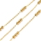 304 Stainless Steel Satellite Chains, Soldered, with Spool, Real 18K Gold Plated, 1.5x1x0.3mm, Bead: 9x3mm, 10m/roll