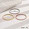 3Pcs 3 Colors 201 Stainless Steel Hinged Bracelet Set for Women, Elegant Wave Design, Mixed Color, Inner Diameter: 2-3/8 inch(6cm)